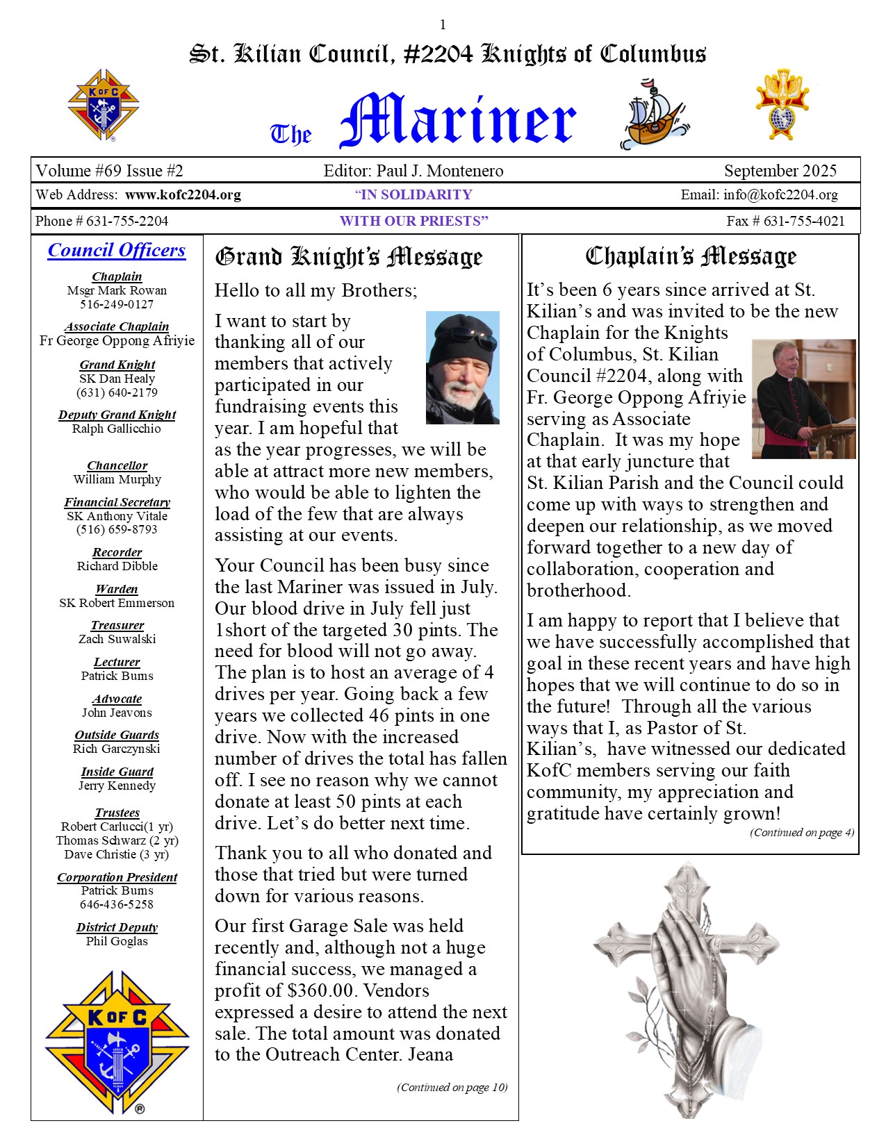 Current issue of the Mariner for Council #2204